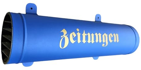 Naturholz-Schreinermeister Zeitungsrolle Blau RAL 5005 Matt aus Metall mit Verschlussgitter Zeitungsrohr Zeitungsbox (Blau)