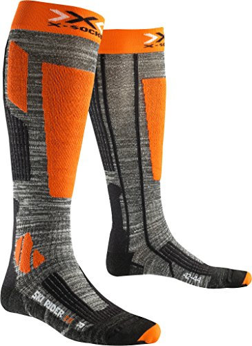 X-Socks Herren Socken SKI RIDER 2.0, Grey Melange/Orange, 35/38, X100092