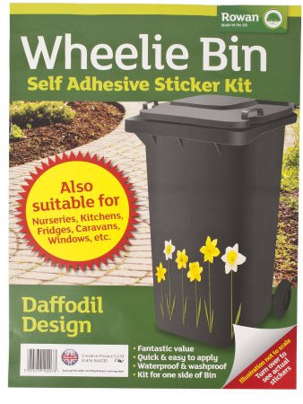 Wheelie Bin Self Adhesive Sticker Kit, Daffodil Design.