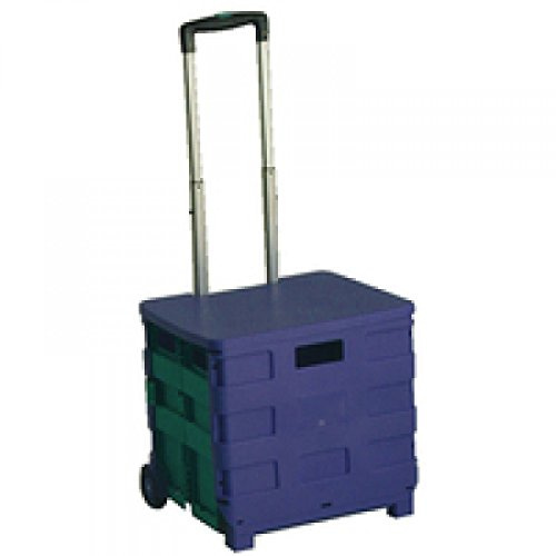 VFM 379531 Folding Container Trolley with Blue Lid, Green
