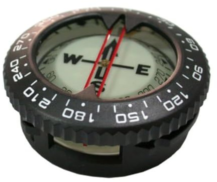Scuba Choice Diving Compass Module - Glow in the Dark, Aluminum, 80M Max Depth, Portable, 25° Tilt, Compact & Durable - Reliable Underwater Navigation, Gear Divers, Marine Navigation Tool