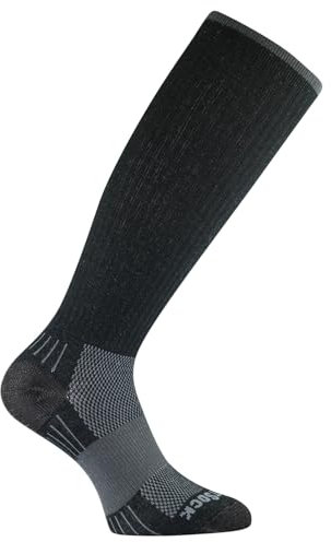 Wrightsock Profi Socke, optimal für Ski- oder Militärstiefel, Modell Escape otc in Schwarz, Anti-Blasen-System, doppel-lagig, extra lang, Gr. XL