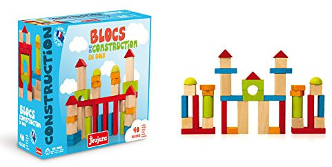 Jeujura J8241 40 Stück Holzbausteine in Box, merhfarbig