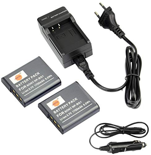 DSTE 2-Pack NP-BG1 NP-FG1 Rechange Batterie et Chargeur Compatible pour Sony Cyber-Shot DSC-H3 DSC-H7 DSC-H9 DSC-H10 DSC-H20 DSC-H50 DSC-H55 DSC-H70 DSC-H90 DSC-HX5V DSC-HX7V DSC-HX9V DSC-HX10V
