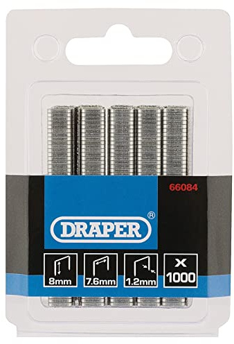 Draper 66084 1000 Staples in Box, 8mm , Blue