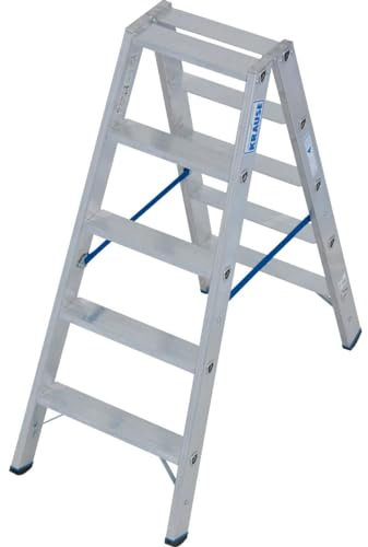Stufen-DoppelLeiter, (Alu), Arbeitshöhe 2,95 m,Leiternhöhe 1,2 m, Stufenanzahl 2x5, Gewicht 6,6 kg