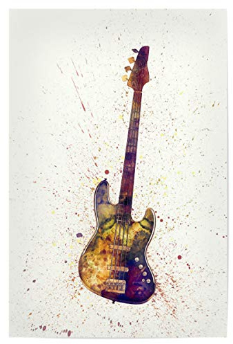 artboxONE Poster 30x20 cm Musik Electric Bass Guitar Abstract Watercolor - Bild Bass Gitarre Gitarre Gitarre