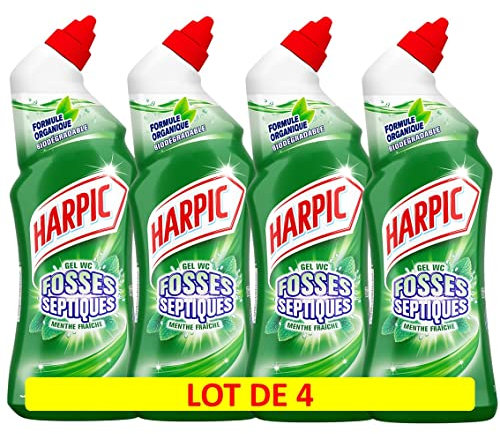 Harpic Gel Fosses Septiques Menthe 750 ml - Lot de 4