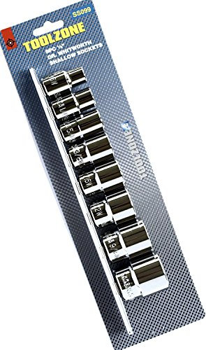 8pc 1/2 DRIVE WHITWORTH SOCKET SET WIT RAIL