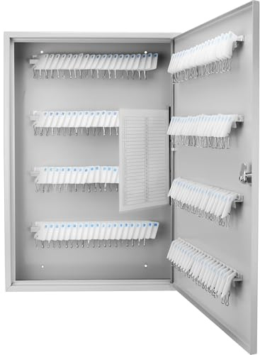 Barska 160-Position Key Cabinet Lock Box with Key Lock – Numbered Hooks & White Tags, Wall Mount Steel Organizer for Home, Office, or Business - Key Lock Box Wall Mount - Key Storage - Lockbox