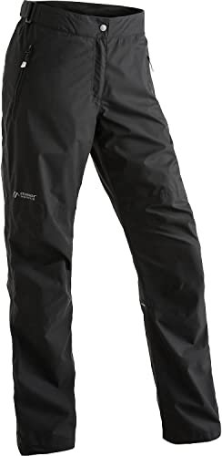 Maier Sports Raindrop L, Damen Wanderhose, Wasserabweisende Outdoorhose für Trekking und Hiking, PFC-frei, mTEX Wetterschutz und Silverplus Netzfutter, Schwarz, 48