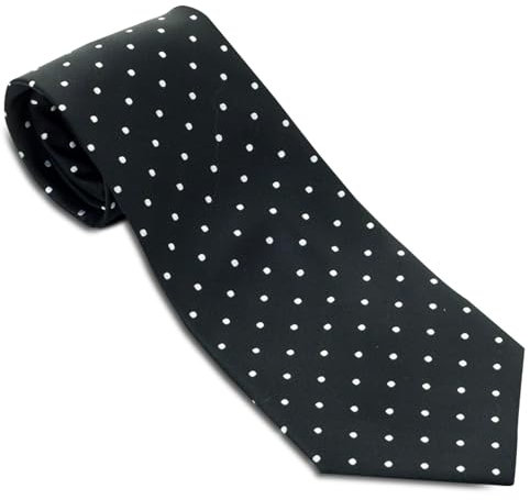 THE MASONIC COLLECTION Freimaurer-Krawatte, 100% gewebte Seide, rosa Croix, schwarze Krawatte mit weißen Punkten, handgefertigt – Geschenk für Freimaurer, Herren