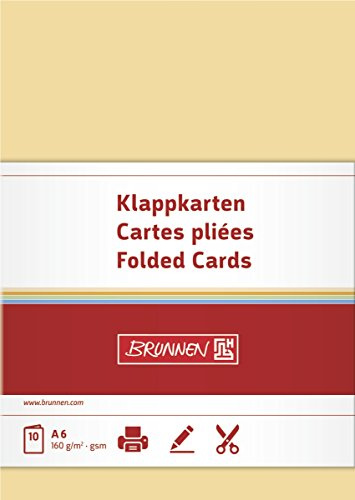 Brunnen 105125314 Klappkarte Universalpapier, A6, 10 Stück, honig