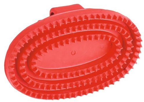 Gummistriegel oval Junior, rot