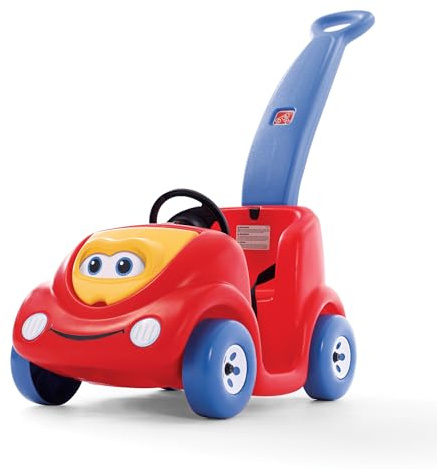 Step2 Push Around Buggy Kids Push Car, Ride On Car with Seat Belt and Horn, Toddlers Ages 18 Months - 3 Years Old, Max Weight 50 lbs., Easy Storage, Ideal Stroller Substitute, Red