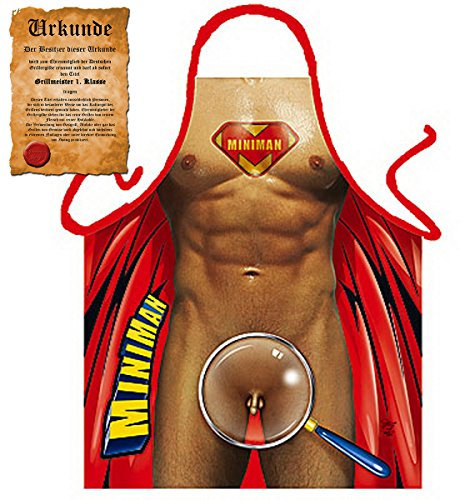 Tini - Shirts Sexy Grillschürze ! Top Scherzartikel zum Geburtstag, für Partys, Karneval,…: Miniman !! GRATIS Urkunde dabei !!