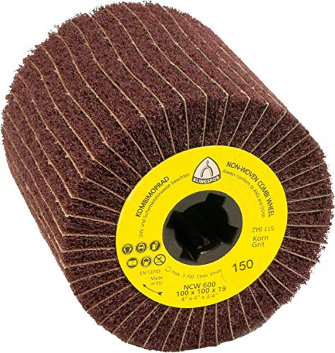 Klingspor 320248 - NCW 600 S Vlies-Satinierwalze, rotbraun, 110x100x19, Verpackungseinheit 1 - Korn 150