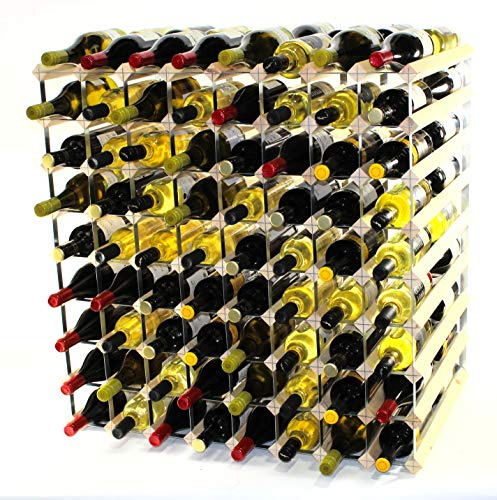 Double Depth 144 Bottle Pine Wood and galvanised Metal Wine Rack Ready Assembled