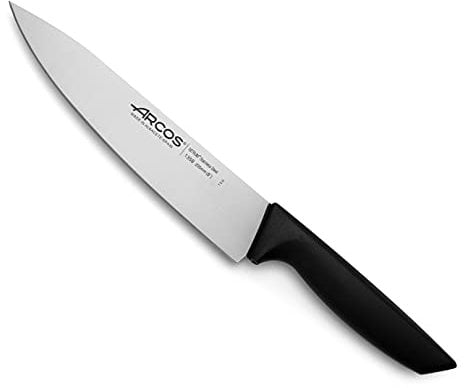 Arcos Couteau de Chef Professionnel - Lame Acier Inoxydable NITRUM 20 cm, Tranchant Durable, Manche Léger et Résistant, Série Niza