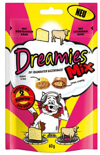 Dreamies Katzensnack Mix mit Käse und Rind 6er Pack (6 x 60g)