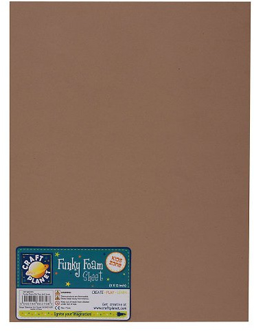 Craft Planet 9 x 12 Funky Foam Sheet 2mm Thick, Tan, Coloured Accessories, Card Making Supplies, Coloured Sheets, Modelling, Printing, Paint, Art & Crafts, Padding