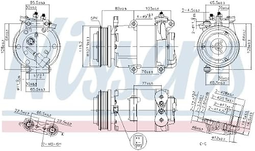 NISSENS 89383 A/C Kompressor für Klimaanlage Klimakompressor mit ID: DKS15D Kältemittel: R134a R1234yf PAG 46 YF mit 119mm Riemenscheibe Rillen: 10