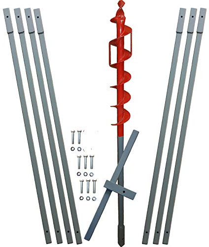 8m Erdbohrer mit 70mm Bohrkopf -VERLÄNGERBAR- auch als Brunnenbohrer, Handerdbohrer, Erdlochbohrer, Brunnenbohrgerät, Pflanzbohrer, Zaunbohrer, Pfahlbohrer UVM. einsetzbar ! …