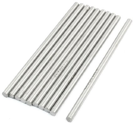 sourcing map 10 Stücke 4x100mm HochGeschwindigkeit Rundstahl Drehmeißel Rund Edelstahl Bar Bohrstange Silber DE de