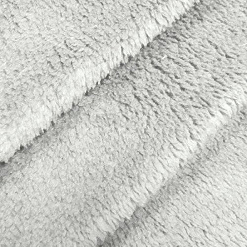 STOFFKONTOR Wellness Fleece Stoff Meterware, Kuschelig weicher Fleecestoff zum Nähen - Hell-Grau