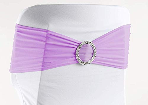 eventkauf 5 Stuhlschleifen Stretch Schleifenbänder Schleifen für Stuhlhussen (Flieder)