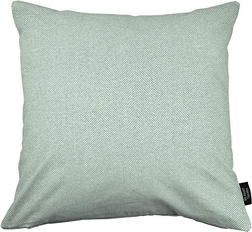 McAlister Textiles Herringbone Tweed | Sofakissen mit Füllung in Himmelblau | 43 x 43 cm | traditionelles gewobenes Fischgräten-Muster | gefülltes Deko Kissen für Sofa, Bett, Couch