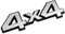 Pilot LA_07206 4 x 4 - Emblema adhesivo decorativo en relieve, color plateado