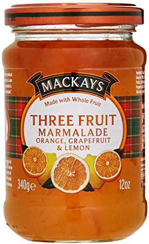 Mackays Three Fruit Marmalade 340g (Pack of 6) Mixed Fruits
