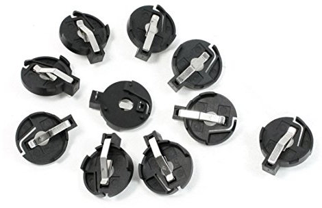 VNDEFUL 10 Pcs Black CR2016 2025 2032 23mm x 6mm Coin Cell Button Battery Holder