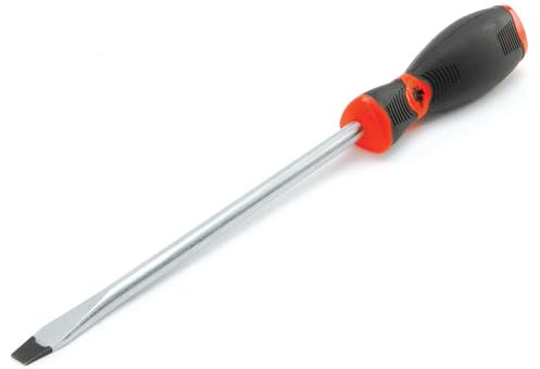 PERFORMANCE TOOL W30992 Schlitz-Schraubendreher, 3/8 Zoll x 8 Zoll, Schwarz und Rot