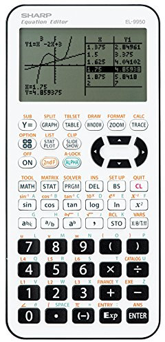 SHARP SH EL 9950 Grafikrechner (7-stellige Anzeige, 827 Funktionen, D.A.L.-Eingabe) weiß/schwarz