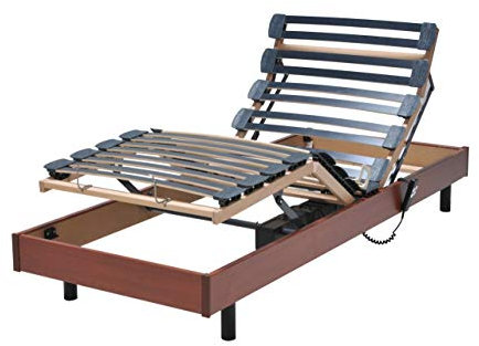 Sommier relaxation électrique FLEXPUR 80x200 / Merisier
