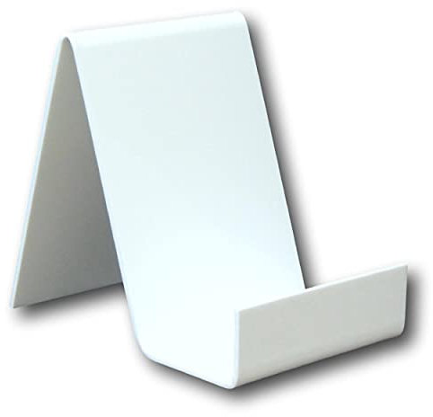 EPOSGEAR Medium Plastic Acrylic Perspex Book Plate Retail Display Stand Holder - Perfect for Schools, Nurseries, Libraries etc (White)