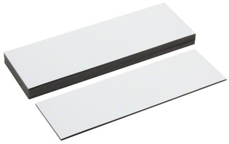 Magnet Expert FML12040GW-10 Flexible magnetische Etiketten mit glänzend trocken wischen Oberfläche, Packung mit 10, Metall, weiß / silber, 120 x 40 x 0,76 mm