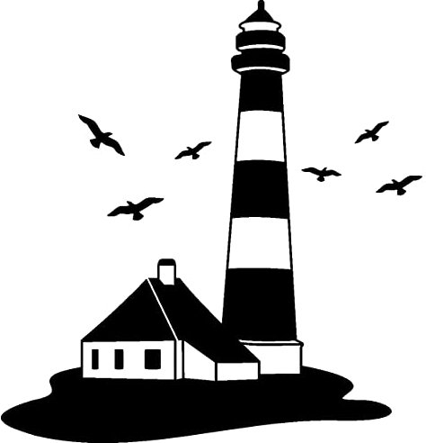 Samunshi® Leuchtturm Wandtattoo Leuchtturm Wandaufkleber 19 x 20cm schwarz