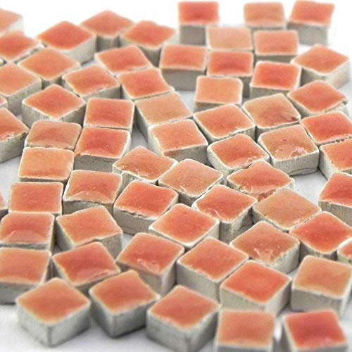 Micro Mosaic Tiles 3/16inch 5x5mm, 1000 pcs, Salmon Orange, WR02