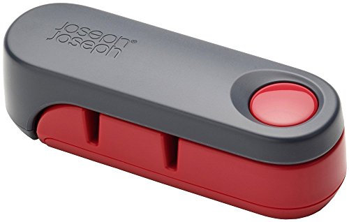 Joseph Joseph Rota Folding Manual Knife Sharpener, for kitchen knives, non slip base, Red, 24