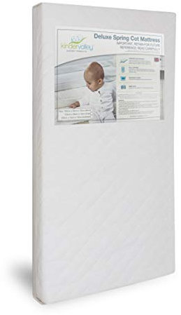 Kinder Valley Baby Cot Mattress - Hypoallergenic Spring Cot Mattress, Comfortable Toddler Cot Mattress with Water Resistant Cover, Suitable for Newborns | (White, 120cm x 60cm)