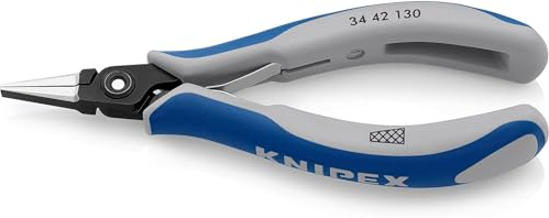 KNIPEX Präzisions-Elektronik-Greifzange, 34 42 130 | Mit Mehrkomponenten-Hüllen 130 mm