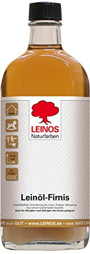 LEINOS Leinöl-Firnis 230 – 0,25 L für innen und außen – offenporige Grundierung für stark saugende Untergründe wie Hirnholzparkett, Kork, Terracotta – lösemittelfrei – ohne Filmschutz außen