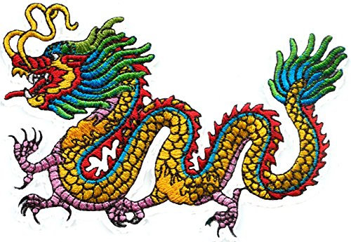 Aufnäher zum Aufbügeln, chinesischer Drache, Kung Fu, Yakuza, Tattoo, bestickt, S-1210