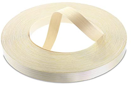 Rotolo per impiallacciatura in legno di faggio bianco, 22 mm di larghezzax50 m di lunghezza, termoadesivo e applicabile agevolmente col ferro caldo, finitura liscia e levigata