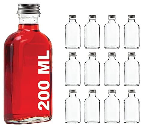 12 bouteilles en verre vides 200ml avec le contenu de bouchon à vis du slkfactory