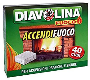 Diavolina - Accendi Fuoco, Per Accensioni Prattiche e Sicure - 40 Cubi