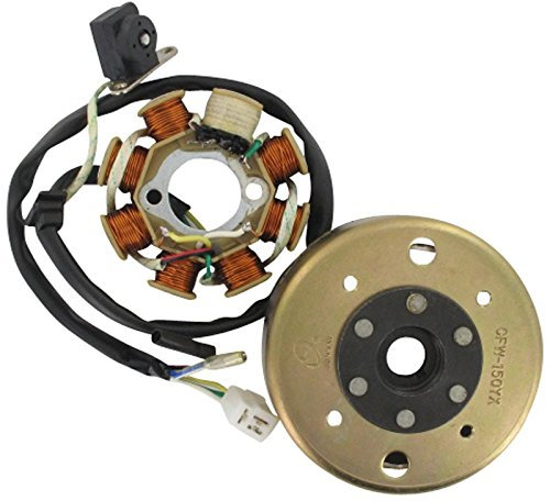 Xfight-Parts Lichtmaschine komplett mit Polrad (5 Kabel 1x3,2x1 Pol.) DC 8 Regler 5 Polig 4Takt 125ccm 152QMI